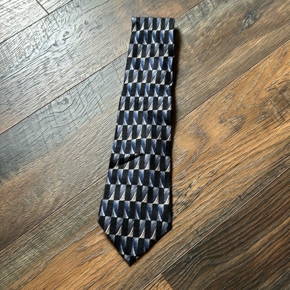 Enrico Guccini Silk Vintage Black Blue Tie